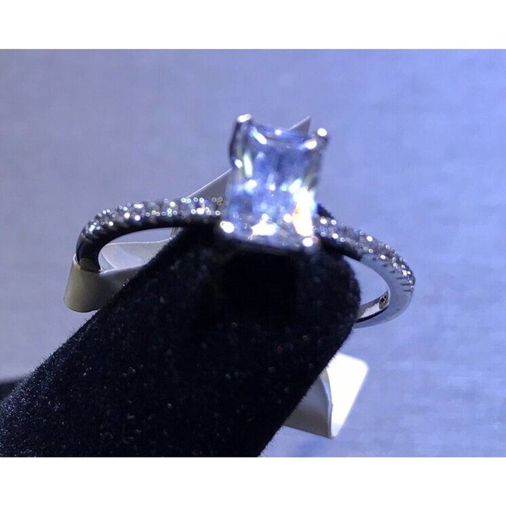 Robson Jewelers Ring Rectangle White CZ 925 Sterling Silver Sz10 Demure